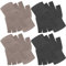 SATINIOR 4 Paar Winter Halbfinger Handschuhe Gestrickte Fingerlose Fäustlinge Warme Dehnbare Handschuhe für Damen und Herren, Dunkelgrau, Hellbraun, Medium