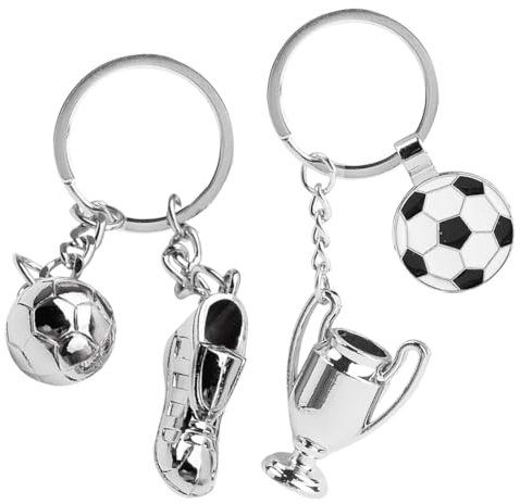 ZOKJSW 2 pcs Porte-Clés Football Trophée Coupe du Monde, Porte-Clés de Mini Football, Porte Clef Foot Personnalisable, Idéal pour Remplir des Pochettes Surprises, Porte-Clés de Football pour Garçons