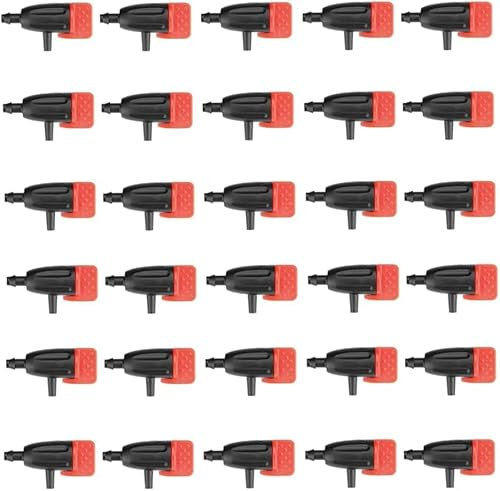 Hydrogarden Micro-Drip-System Regulierbarer Endtropfer, 60-Pack Tropf Emitter Garten Succulent Bewässerung Dripper Sprinkler für 4mm/7mm Schlauch für Home Succulents Pflanzen Rasen Blume