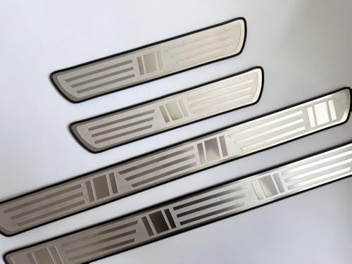 4pcs Car Door Sill Scuff Plate for BMW X1 X3 X7 X5 X6 1 3 5 6 Series Z4 7 M Series, Welcome Pedal Guard Kick Plates Threshold Cover Stainless Steel Car Door Sill Protector Auto Accessories