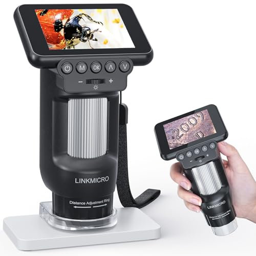 LM013 Mikroskop für Kinder und Erwachsene, 2,8 Zoll tragbares Handmikroskop mit LCD-Bildschirm, Taschenmikroskop-Set für Kinder von 8–12 Jahren, USB-Mikroskop für Erwachsene, 8 LED