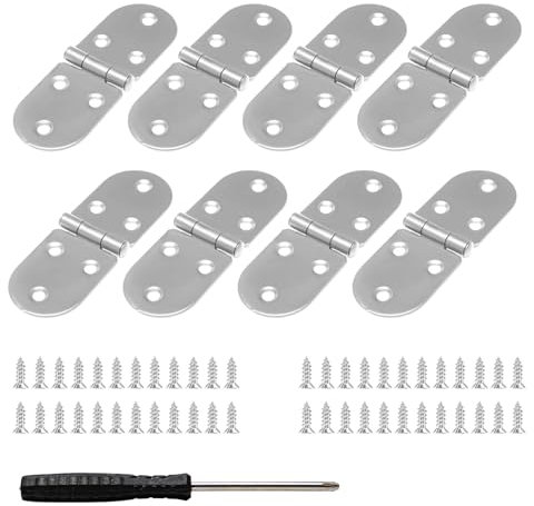 Sxutop 8 Piezas Flip Bisagra 270 Grados Bisagras De Aleación Dtoterul Bisagra Plegable Bisagra de Mesa Bisagra de Borde Redondo con Tornillos y Destornillador para Mesa Plegable Armario Puertas