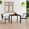 KATERYY Gartenstühle mit Kissen 2 STK. Poly Rattan Schwarz,Gartenstühle aus Polyrattan mit Stahlrahmen witterungsbeständig, pflegeleicht und bequem