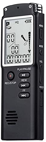 Registratore vocale Digitale da 32 GB Registratore ad attivazione vocale Lettore MP3 1536 Kbps Registrazione HD Riduzione del rumore Microfono a Doppio condensatore 13 ore Registrazione continua Con