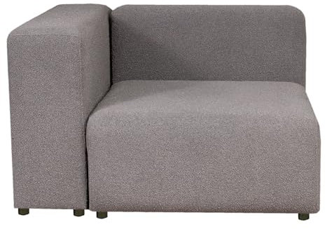 [en.casa] Sofa-Modul Suldal Eckelement mit Armlehne Links Eckteil Sofa-Element Modulares Sofa gepolstert 110 x 109 x 68 cm Webstoff Couch-Element Grau