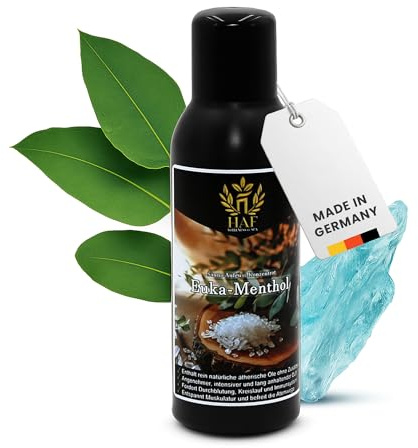 HAF Saunaaufguss Eukalyptus Menthol 100 ml - Sauna Aufgussmittel mit natürlichen ätherischen Ölen - Saunaduft ohne künstliche Zusätze - Saunaöl als Konzentrat für intensiven & langhaltenden Duft