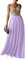 HUINI Abendkleid Lang Damen Glitzer Ballkleider Hochzeitskleid Vintage Cocktail Partykleider Brautkleider Flieder 46