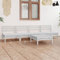 WKIEQACO Gartenmöbel-Set, 5-teilig, massives Kiefernholz, Weiß
