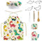 Wisebom Juego de Cocina para Niños Disfraces de Chef, 11Pcs Utensilios Cocina Dinosaurio Delantal Gorro de Cocinero Guantes Rodillo, Juguetes de Cocina para Niños Niñas (Blanco)