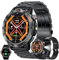 1,53” AMOLED Smartwatch Herren mit Telefonfunktion, Taschenlampe, 5ATM Smart Watch Aktivitätstracker mit 123 Sportmodi Schlafmonitor Schrittzähler Blutdruck Armbanduhr für IOS Android (Schwarz)