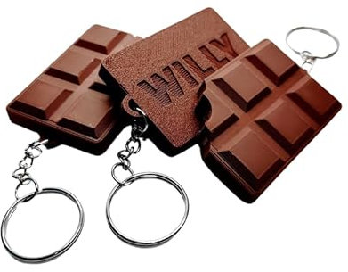 Porte-clé tablette de chocolat à personnaliser avec le prénom ou texte de votre choix