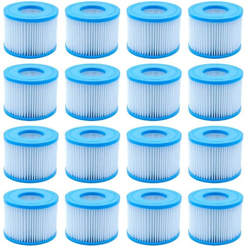 DASARYA Typ VI Filter für Coleman Saluspa Whirlpool-Filter, Best Way Pools Zubehör 6, kleine aufblasbare Lay-Z Spa Ersatzteile, 16 Stück