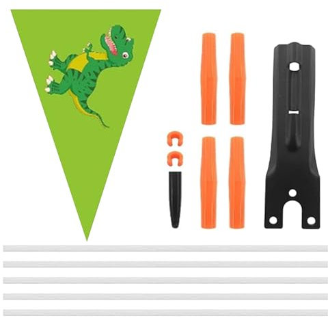 Fahrrad-Sicherheitsflagge - Wasserdichte Kinderfahrrad-Sicherheitsflagge Mit Fahnenmast, Verschleißfest, Verstellbare Länge, Fünfpolige Außenflagge Für Fahrräder - Dinosaurier