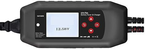 Batterie Tester, CAT-500 2-in-1-Batterietester, Batterieladegerät, 8 A, automatische Erhaltungsladung for Blei-Säure-Lithium-Batterien