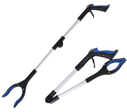 Pince de préhension magnétique pliable de 80 cm | Bâton de ramassage de litière robuste avec pince puissante pour personnes âgées et handicapées | Outil de ramassage de déchets intérieur/extérieur