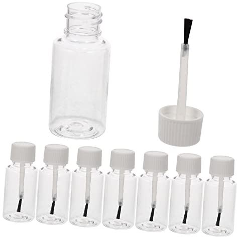 Beaupretty 8 pièces Flacon Vide pour Vernis à Ongles avec Pinceau Intégré Lot de Bouteilles Rechargeables Transparentes Légères et Portables pour Huiles et Gels pour Salons et Voyages