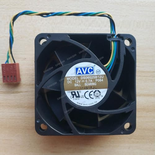 DJHAQDM Compatible para AVC DS06025B12U 12V 0.7A 60x60x25mm 4-Wire Ventilador refrigeración