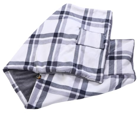 Plyisty Erhitzte USB -Erhitzte Erhitzung. Gemütliche 3 Temperatureinstellungen Tragbare Decke für Camping und Heimnutzung 63.0x23.6 in (Grauer weißer Plaid)