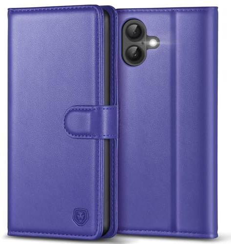Kuafcase Compatible for iPhone 17 Case with 4 Card Slots Magnetic Closure Kickstand Shockproof Protective Phone Case Compatible for iPhone 17 - Light Blue