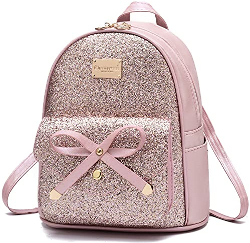 I IHAYNER Mini Rucksack für Teenager Mädchen 3PCS Niedlicher Mode Rucksack Tasche Kleiner Reise Daypack mit Pompom Schultertasche für Damen
