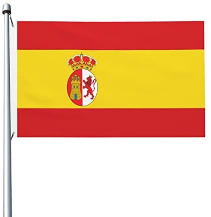 Bandera De Jardín España (1785–1873, 1875–1931) Exterior Bandera Decoración Banderas De Patio Lavable Banderas De Césped Para Patios Balcóns Casas 90X150 CM