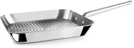 IBILI - Grill Ondulado 5Ply Element 28 Cm, sin antiadherente, 5 capas, Apto para induccion