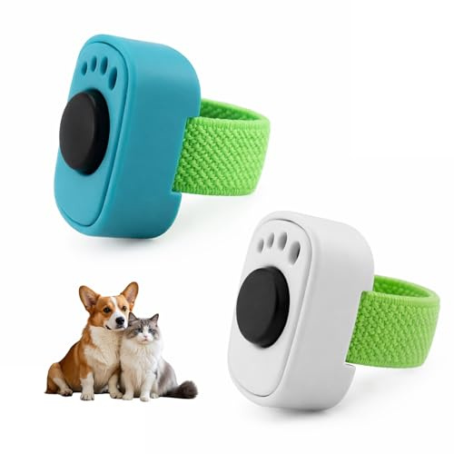 Dongcill Klicker Hund,2er-Set Fingerring Clicker Hundetraining,Mini Clicker für Haustiertraining,Praktisches Hundetraining Zubehör für Hunde Katzen