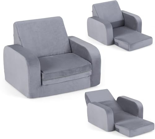 LIFEZEAL Kindersofa, 3-in-1 Klappbares Kindersessel, Schlafsofa mit abnehmbarem Bezug, Bequemes Bettsofa für Kleinkinder, Mini Baby Sofa für Schlafzimmer, Spielzimmer