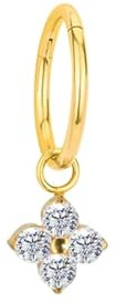 Hoisy 18G Titan Nasenpiercing Ring 1,0x10mm, Eternitäts Hoop mit Blume und Zirkonia, Damen Nasenpiercing Ring Gold