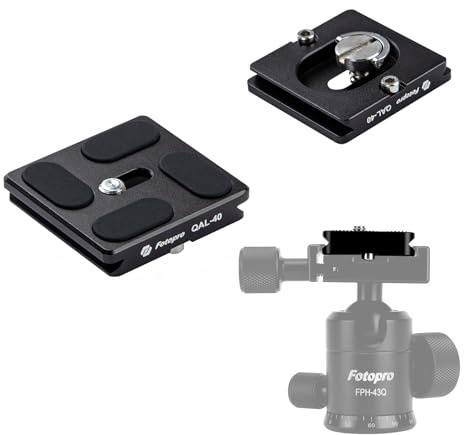 Fotopro Universal Quick Release Plate with 1/4 Inch Screw Arca Swiss QR for DSLR Camera Tripod Ball Head (QAL-40)