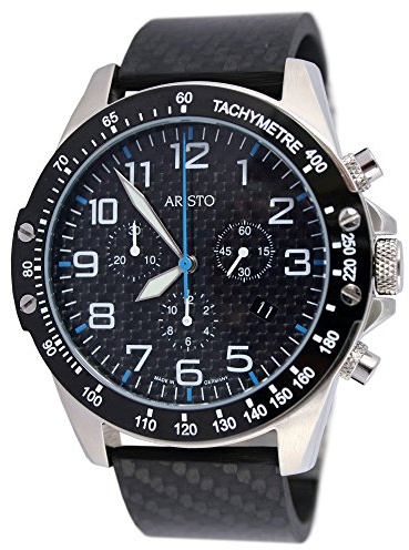 Aristo Quarz Timing Carbon Trophy - Chronograph Blau 4H157B