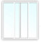 Aluminium Schiebefenster - 2-Fach Verglasung Klarglas - 4/10/4 - weiß - BxH: 1000x1500 mm - Bautiefe: 45,5 mm