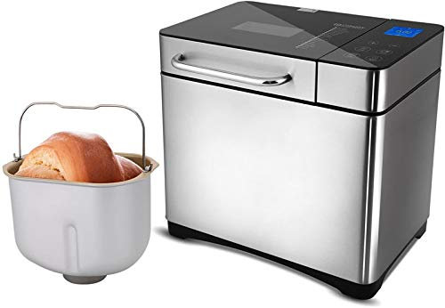 COOCHEER Machine à Pain 19 Programmes, Machine à Pain Automatique pour Pain, Baguette, et Yaourt, Antiadhésif, Minuteur Programmable 15h, Écran rétro-éclairé Bleu, sans BPA,Certification FDA