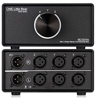 Nobsound 3-IN-1-OUT - Switch audio XLR bilanciato, 3 vie, stereo passivo