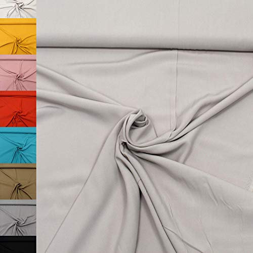 MAGAM-Stoffe Andrea Viskosestoff 100% Viskose Uni Oeko-Tex Meterware 50cm (14. Hellgrau)