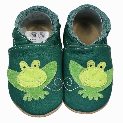 HOBEA-Germany Krabbelschuhe für Jungs und Mädchen in verschiedenen Designs (26/27 (30-36 Monate), Laubfrosch)