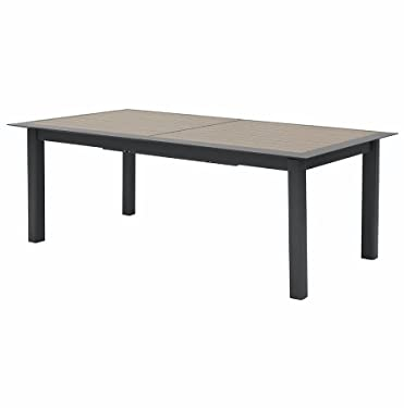 Hespéride - Ausziehbarer Gartentisch Allure in Muskatnussbaumoptik und Graphitgrau - 12 Plätze - Muscade/Graphit