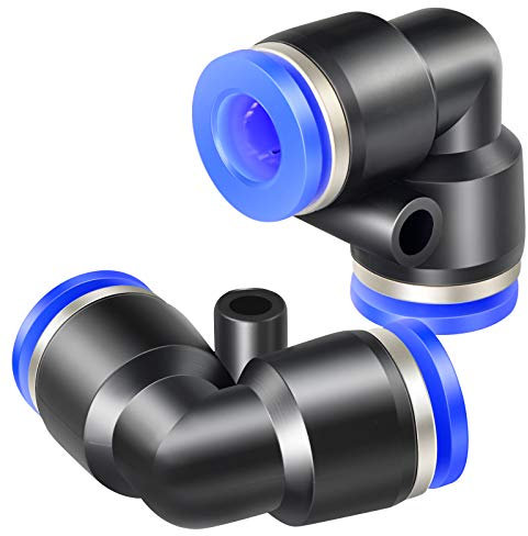 TAILONZ PNEUMATIC Codo 10mm Tubo OD Push to Connect Racores Push Lock PV10 (Pack de 2)