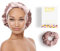 Cuffia da notte in seta di gelso naturale, da donna, 19 momme, fascia elastica XL, foulard per la notte Charlotte, per capelli afro crespi, fragili e secchi, cuffia da notte in seta per dormire (Rosa)