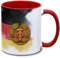 DDR Tasse: mit Fahne + Hammer Zirkel Ährenkranz - DDR Flagge - DDR Wappen, Ostalgie, Nostalgie, Geschenk, Retro, schwarz