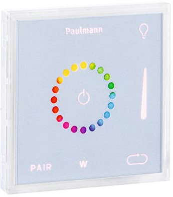 Paulmann 78423 LumiTiles Zubehör Smart Home Zigbee Square Touch Modul IP44 10x10cm RGBW Farbsteuerung Weiß Steuerung Kunststoff, Aluminium