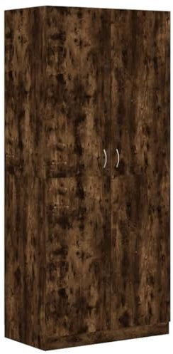 vidaXL Kleiderschrank Garderobenschrank Hochschrank SchrankAufbewahrungsschrank Schlafzimmerschrank Räuchereiche 90x52x200cm Holzwerkstoff