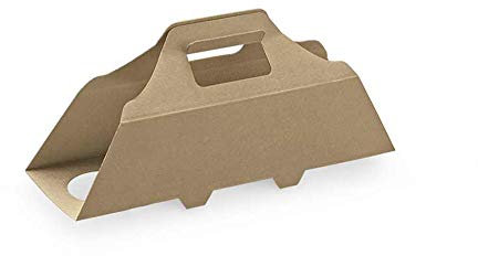 20 Box da 3 bicchieri per bevanda da 200 cc e più grandi, contenitore da asporto con manico cm.32,5x12 e cm. 9 di altezza - astucci take away sagre feste locali