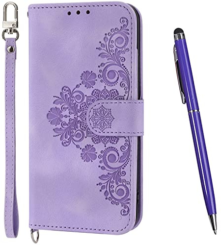 TOUCASA Kompatibel mit Samsung Galaxy Z Fold 3 5G Hülle, Handyhülle Samsung Z Fold 3 5G, PU Leder Flip Klappbar Stoßfeste Magnetische Wallet Tasche Kartenfach Schutzhülle Flipcase Klapphülle (Lila)
