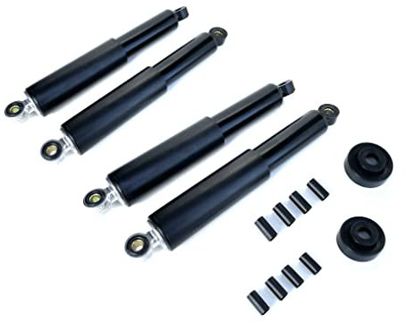 Federbein Satz Stoßdämpfer Set Kurz Komplett Vorne & Hinten Schwarz passend für Simson Schwalbe KR51/1, Star, Habicht, Sperber – 310mm