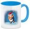 speecheese Pinguin mit Weihnachtsmütze und Schlittschuhen Kaffeebecher Hellblau