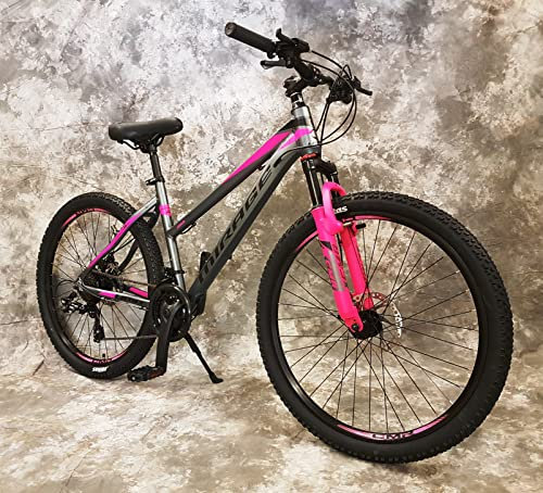 26 Zoll Aluminium Damen MTB Gefedert mit 21-Gang Daumenklickkettenschaltung, Scheibenbremsen NEU 2670-ANTRA-PINK Bitte BEACHTEN AB 155 cm KÖPERGRÖSSE GEEIGNET !!!!!!!