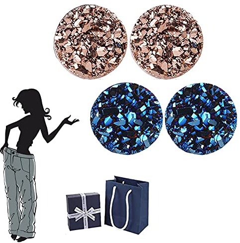 Atheniz Magnetology Earrings,Atheniz Magnetology Lymphvity Germanium Earrings,KonixPLUS DiamondCut LymphDetox Magnetherapy Earrings (2 pairs Champagne+Blue)