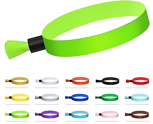 Comflora 100 Pcs Cloth Wristbands, Disposable Wristbands for Events(Green2)