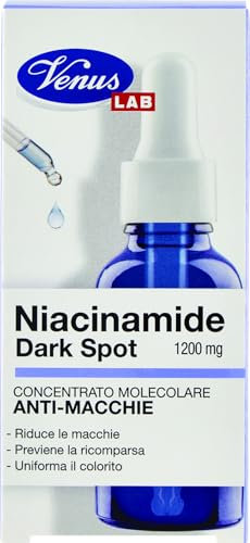Venus, Niacinamide Dark Spot Concentrato Molecolare Anti-Macchie, Riduce e Previene Macchie Scure, Uniforma e Illumina il Colorito della Pelle, Ideale per Viso e Mani, 30 ml